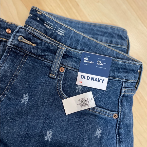 Old Navy Dark Blue Embroidered Denim Shorts - Picture 3 of 3